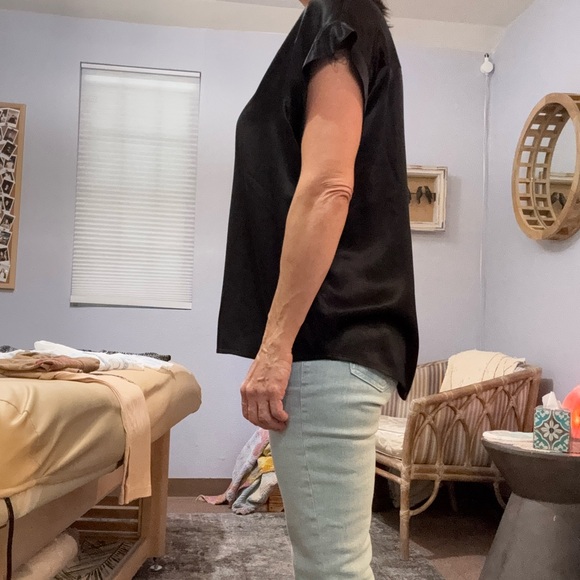 Rails Black Nala Satin oversized v neck dress top size small - Picture 4 of 16